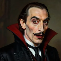 a beautiful immaculate majestic h-res painting of a vampire by Salvador Dali high detail, award winning hyperrealistic, photorealistic, octante render, elegant, cinematic, high textures, hyper sharp, 8k, insanely detailed and intricate, graphic design, cinematic atmosphere, hypermaximalist, hyper realistic, super detailed, 4k HDR hyper realistic high quality