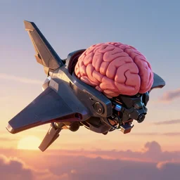 a close - up image of a man flying a brain machine interface controlled jetpack high in the sky at sunrise, artgerm, anime style, magic, fantasy, concept art, octane render, unreal engine 5, trending on artstation, trending on deviantart, highly detailed, high quality, color painting, geometrically correct, high