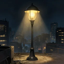 future, dystopia, night, city, lamp, control, vermeer