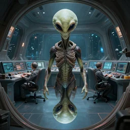 an alien inside a spaceship control room, beksinski, wayne barlowe, symmetrical, surreal, magic surrealism, very coherent symmetrical artwork, cinematic, hyper realism, high detail, octane render, 8 k