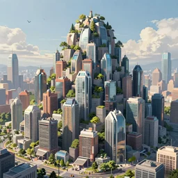 slum mountain futuristic urban, concept art, beautiful composition, trending on artstation