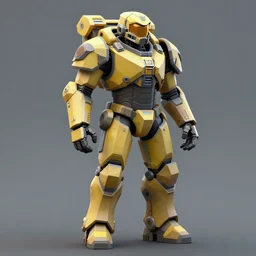 detailed low poly 3d model of fallout power armor in cyberpunk 2077