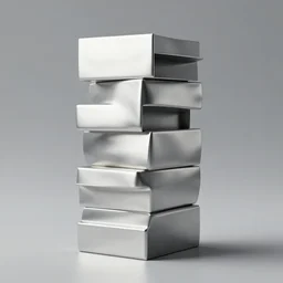 stacked block furniture, contemporary sculpture, minimal, silver steel, trending on behance, keyshot 1 1