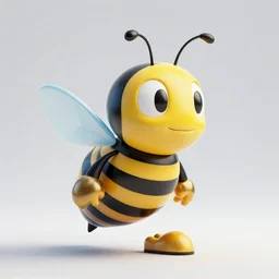 a sculpture of cartoon bee by jeff koons ray tracing, octane redner brilliantly coloured, trending on artstation, unreal engine, hdr, polished