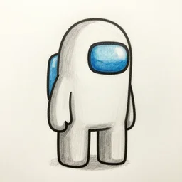 an among us character pencil drawing
