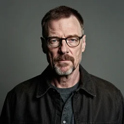 portrait photo of walter white aged 4 5, environmental portrait photo by arnold newman, grit, muted colors, lookalike, alarming light, 5 0 mm