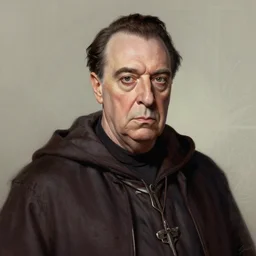 portrait of a dungeons and dragons wizard who looks like alfred hitchcock by ralph horsley, rossdraws, matte painting, artstation, on stylized background, masterpiece, highly detailed