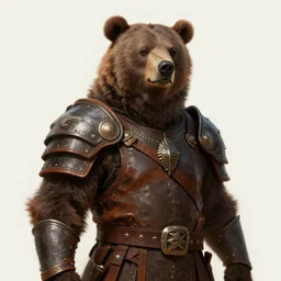 a detailed portrait of a bear druid dressed with a leather armor, by justin gerard and greg rutkowski, digital art, realistic painting, dnd, character design, trending on artstation