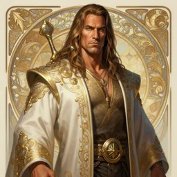ric flair in robe digital art, deep focus, d & d, fantasy, intricate, elegant, highly detailed, digital painting, artstation, concept art, matte, sharp focus, illustration, hearthstone, art by artgerm and alphonse mucha