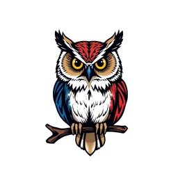 logo owl with french flag 8 k abstract