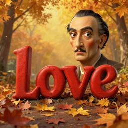 love in autumn _ by _ salvador _ dali _ highly _ detailed _ 3 _ d _ render _ vray _ octane _ realistic _ lighting _ photo