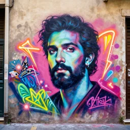neon graffiti by caravaggio