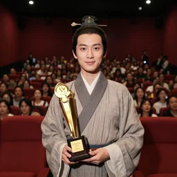 award winning portrait of inside a crowded movie theater in the ancient china