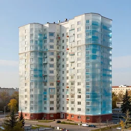 soviet apartment building made of jelly