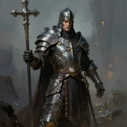 an undead paladin/crusader in the style of leonard boyarsky in the style of Frank Frazetta trending on artstation deviantart Pinterest detailed realistic HD 8k High Resolution
