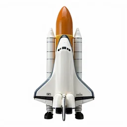 porcelain space shuttle, 8k product photo, isolated on a pure white background, centered, entire object in frame, sharp focus, soft studio lighting