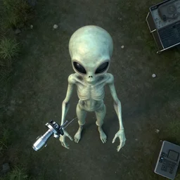 alien autopsy, drone view