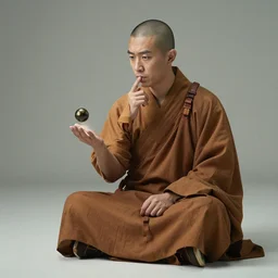 Shaolin Monk pondering his orb by Karol Bak