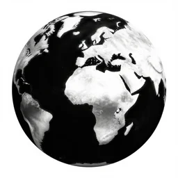 the earth in full image and black and white color, digital art, trending on artstation, cgsociety