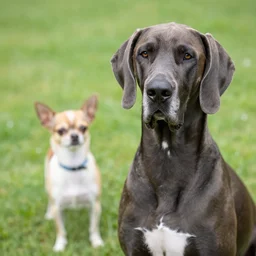 A crossbreed of a Chihuahua and a great Dane, photo