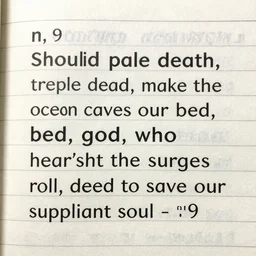 should pale death, with treble dread, make the ocean caves our bed, god, who hear'st the surges roll, deign to save our suppliant soul - n 9