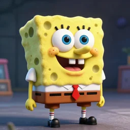 very furry spongebob, cgi, artstation, highly detailed, concept art, sharp focus