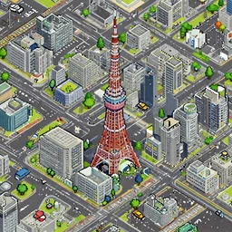tokyo in sim city style, isometric perspective, highly detailed, pixelart, deviantart