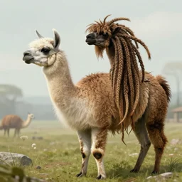 llama with dreadlocks, ancient, by mandy jurgens, ernst haeckel, james jean