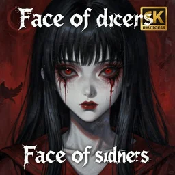 A beautiful detailed aesthetic horror portrait painting titled 'Face of sadness' description 'Order of the occult princess' anime and manga style, Junji Ito, ultra-detailed, 4K , masterpiece.