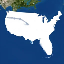 a sattelite image of Florida floating away from America
