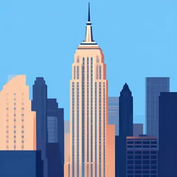 new york city building abstract geometric flat render