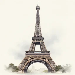 a beautiful artwork illustration, concept art sketch of the eiffel tower, volumetric fog, godrays, high contrast, high contrast, high contrast, vibrant colors, vivid colors, high saturation, by Greg Rutkowski and Jesper Ejsing and Raymond Swanland, featured on artstation, wide angle, vertical orientation