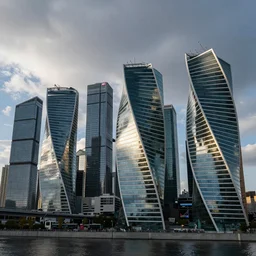 moscow city skyscrapers in style of giger