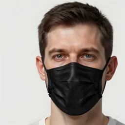 white man with black fabric medical mask, short dark hair, highly detailed face!!!, true anatomy!, extremely detailed!, digital painting, unreal engine 5, art by tom bagshaw