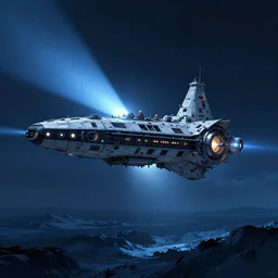 spaceship, blue light, blue tones. by henriette ronner - knip, by william henry hunt, by rembrandt, by joseph mallord william turner, by konstantin razumov, concept art,