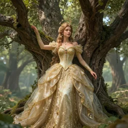 glamour photo of beautiful princess of trees, octane render, 4 k, godly, intricate, detailed - n 9
