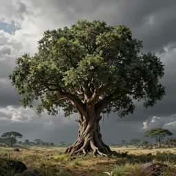 ayahuma tree looking like an ent, art by christophe vacher