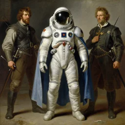knights templar in a space suit with cape, clothes design, painting by gaston bussiere, greg rutkowski, j. c. leyendecker, artgerm
