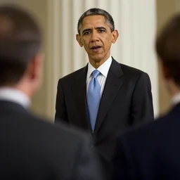 Movie still of Barack Obama in the movie Lincoln