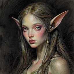 portrait, attractive mutant dryad, digital tempera and pastels, dramatic lighting, extremely high detail, pen and ink, intricate illustration, by Stephen Bradbury, Frank Frazetta,Wendy Froud, John Picacio, artstation, WLOP, Pixiv