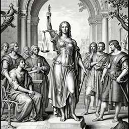 justice silver penance, by Edgar Maxence and Ross Tran and Michael Whelan and Da Vinci and Caravaggio and J.M.W Turner and Bruegel intricate line drawings, cinematic, establishing shot, 8k resolution,