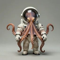 angelic octopus wearing a spacesuit, centered, portrait by Greg Hildebrandt, studio lighting, muted colors, by Terry Richardson, by Leonardo DaVinci, by Stanley Kubrick, ultrarelistic, extreme detail, caustics, trending on Behance, 8K, octane renderer, rtx on