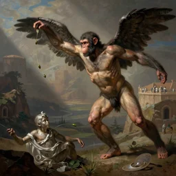 creation of adam - where the ape comes in contact with the pepe