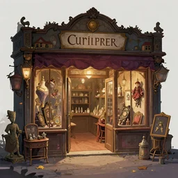 A beautiful artwork illustration, a cursed gift shop, featured on artstation, wide angle, horizontal orientation