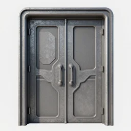 a sci - fi double door by ron cobb highly detailed, octane render, simplistic, very coherent, hyper realism, high detail, octane render, 8 k