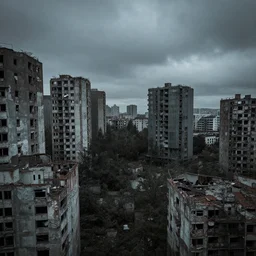 a huge abandon city that is very creepy looking