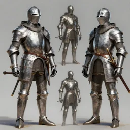 different views of medieval knights, concept art by senior character artist, trending on artstation, full body character design, hyperdetailed! render!