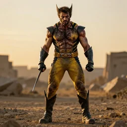 the wolverine, butcher, zombie, full body shot by yousuf karsh, golden hour, realistic, body shot, sharp focus, 8 k high definition, insanely detailed, intricate, elegant