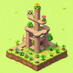 permaculture based 2d Towerdefense, flowers, vegetables plants