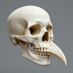 human skull with a beak